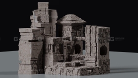 科幻古遗迹建筑模型 Ancient Sci-Fi Kitbash  Assets