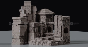 科幻古遗迹建筑模型 Ancient Sci-Fi Kitbash  Assets