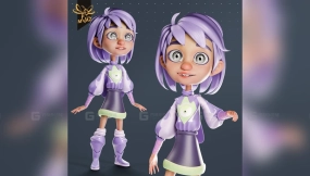 风格化中世纪奇幻卡通女孩  Stylized Medieval Fantasy Cartoon Girl