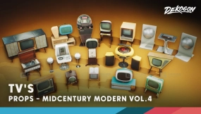【UE】中世纪现代道具第四卷 - 电视与音乐  Mid Century Modern Props VOL.4 - Television and Music