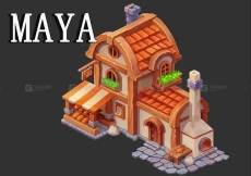 MAYA制作Q版面包坊模型；卡通Q版建模案例教程；新手也可以学会的建模教程