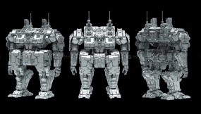 硬表面机械工业科幻机器人战士模型