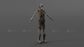 亡灵海盗骷髅未绑定骨骼  Undead Pirate Skeleton Unrigged