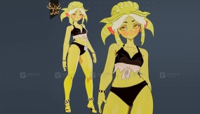 绿色动漫精灵风格角色  Greeny Anime Elf Stylized Character