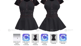 女性哥特风短裙连衣裙