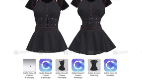 女性哥特风短裙连衣裙