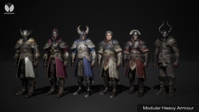 【UE】模块化重甲士兵 Modular Heavy Armour - Dark Warrior Fantasy - Metahuman
