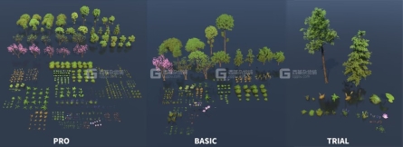 Blender 500+艺术卡通动漫风格化植物花草树木插件资产1.1+1.2