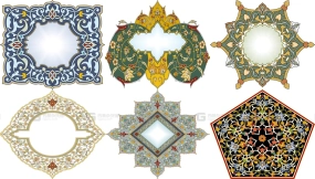 阿拉伯波斯图案纹样伊朗伊斯兰风格花纹PNG透明底AI格式矢量素材