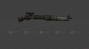 带瞄准镜的莫辛步枪 - Rifle Mosina scoped 3D model-13