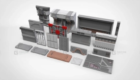 35+模块化科幻建筑拼接组件 Sci-Fi Architecture Kitbash 35 3D Models