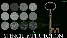 304张无缝污垢灰尘划痕泄露Alpha贴图 4K高清 MEGA PACK - 200 Practical and useful Stencil imperfection VOL 3