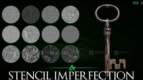 304张无缝污垢灰尘划痕泄露Alpha贴图 4K高清 MEGA PACK - 200 Practical and useful Stencil imperfection VOL 3