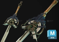 MAYA+ZBRUSH制作武器模型剑的教程；模型布线可雕刻的技巧讲解