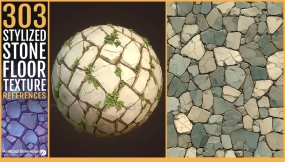 303 风格化石质地板纹理 - 303 Stylized stone floor texture