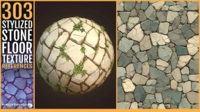 303 风格化石质地板纹理 - 303 Stylized stone floor texture