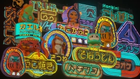 45款复古霓虹灯3D资产包助力赛博朋克场景创作