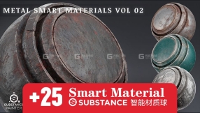 25组Sustance钢铁材质球 Artstation – Metal Smart Materials vol.02