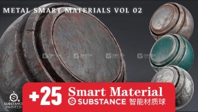 25组Sustance钢铁材质球 Artstation – Metal Smart Materials vol.02