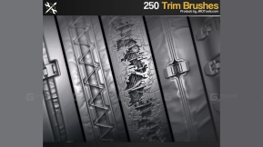ZBrush – 250个SF修剪笔刷合集 第1卷  ZBrush – 250 SF Trim Brushes Vol.1