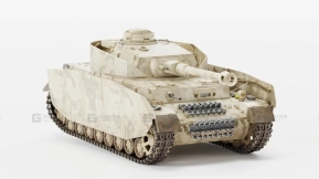 已绑定四号坦克H型（沙漠涂装）-Rigged Tank - Panzer Iv Ausf. H Desert
