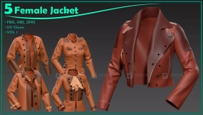 5+女式夹克外套 5 female jacket 3D model