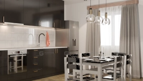 场景-现代厨房及餐区场景 - Scene- Modern Kitchen And Diner Scene