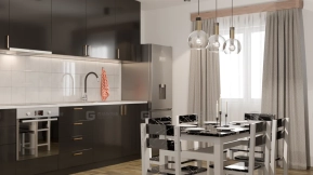 场景-现代厨房及餐区场景 - Scene- Modern Kitchen And Diner Scene