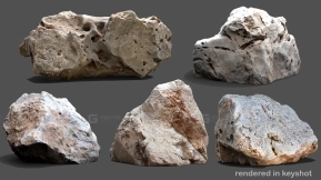 【UE】虚幻引擎4 摄影测量三维扫描石材质包 第一卷  UE4 Photogrammetry 3D Scan Stone Pack VOL 1