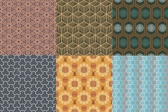 中式古典花纹无缝拼接背景纹理底纹服装印花设计矢量AI素材