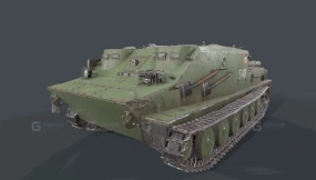 BTR-50PK坦克3D模型 BTR-50PK tank 3D model