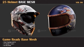 25个头盔基础模型 25 Helmet Base Mesh - VOL 06 ( Game Ready ) 