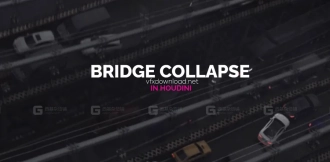 The VFX School桥梁碰撞倒塌Houdini特效教程   Bridge Collapse in Houdini