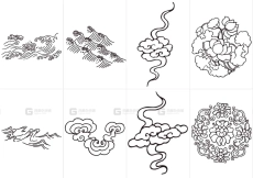 中国传统纹样矢量图案：龙凤花卉团古典花纹设计参考