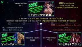 4000+纹身服装印花蕾丝花纹装饰图案