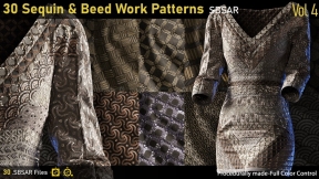 服饰亮片和蜂巢图案 30 Sequin & Beed Work patterns-Vol4-SBSAR