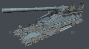德国铁路炮 - German railway gun 3D model-64