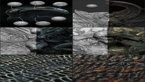 45个异形生物怪物皮肤笔刷 Giger & Beksinski Tribute Brushes pack for ZBrush