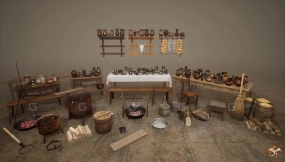 【UE】中世纪道具 厨房  Medieval Props  Kitchen