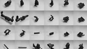 3D 模型素材库枪械配件 01  3D Kitbashing library – guns attachments 01