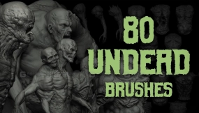 80+不死生物僵尸丧尸皮肤笔刷 80 Undead Creature IMM Brush mega Pack