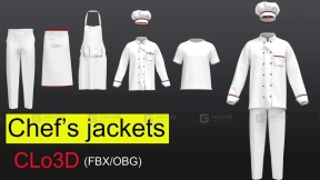 1套厨师帽子衣服裤子短袖围裙裤子 Chef's clothes
