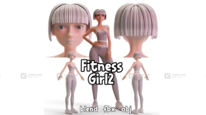风格化健身女孩2  Stylized Fitness Girl 2