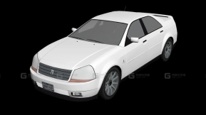 白色轿车 - Pres 3D model-133