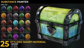 25款卡通风格化木纹智能材质 25 Stylized Smart Materials Wood Vol 03