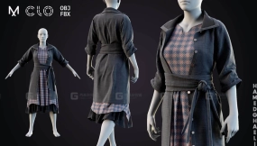 棉麻布休闲女装连衣裙