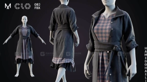 棉麻布休闲女装连衣裙