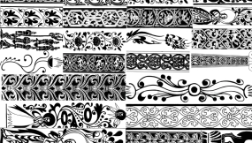 魏晋古典传统图案纹样装饰拓片矢量素材