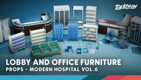 【UE】医院道具第六卷 - 大厅与办公室家具  Hospital Props VOL.6 - Lobby and Office Furniture