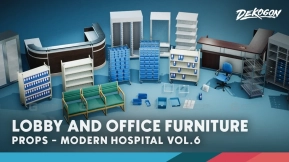 【UE】医院道具第六卷 - 大厅与办公室家具  Hospital Props VOL.6 - Lobby and Office Furniture